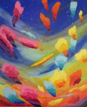 Particules, 2015, acrylique sur toile, 73 x 60 cm