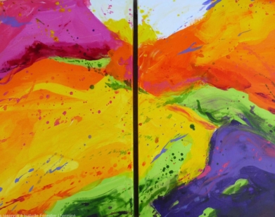 Jeu de couleurs, 2012, acrylique sur toile, 60 x 100 cm